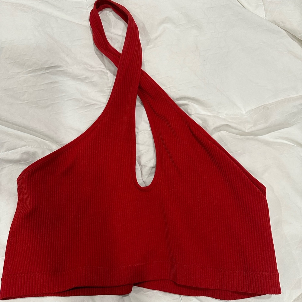 red crop top from garage